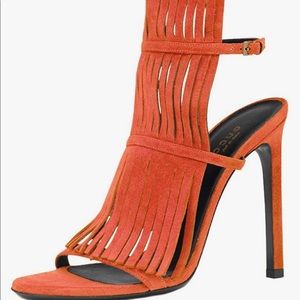 Gucci Orange Becky Gladiator Heels